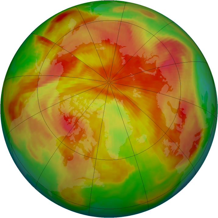 Arctic ozone map for 12 April 1998